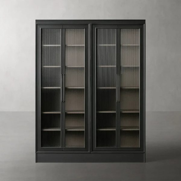 Rowan Modular Tall Display Cabinet Reeded Glass Doors - Image 4