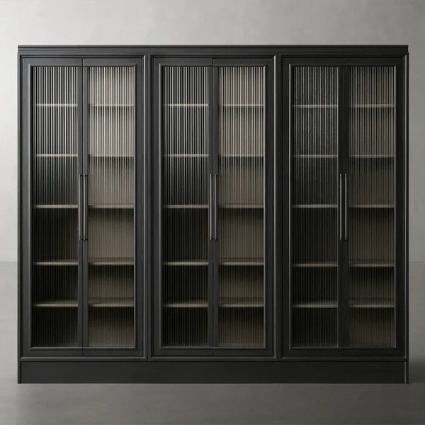 Rowan Modular Tall Display Cabinet Reeded Glass Doors - Image 5