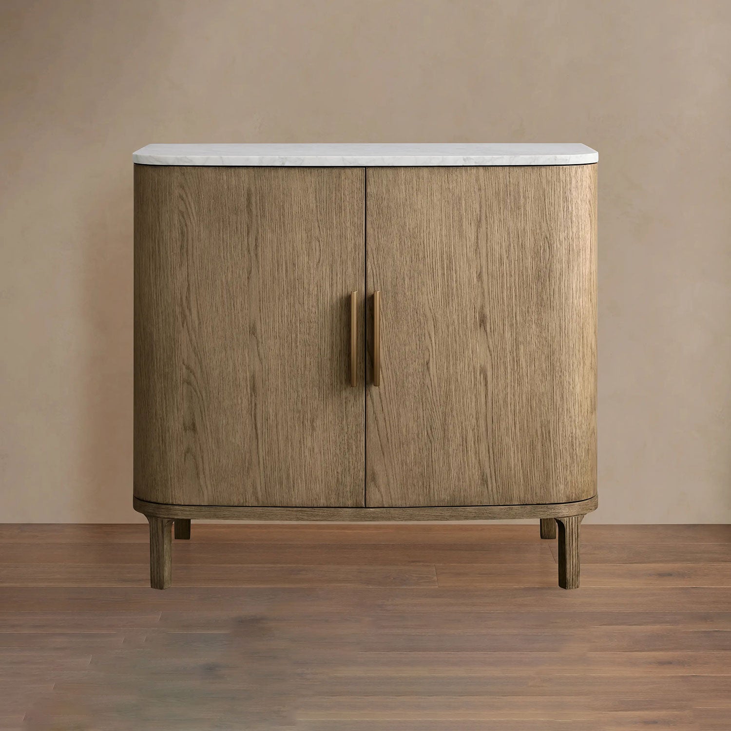 SACASF2343VAV124GAX.jpg Danny Oak Wood Sideboards Cabinet Marble Top Buffet Cabinet Lockers - Image 1