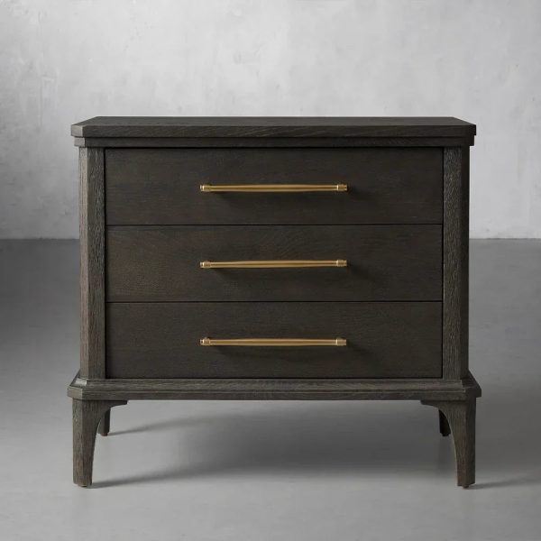 St. Martin Wood Closed Nightstand Oak Bedside table with Soft-Close Drawers - Image 3