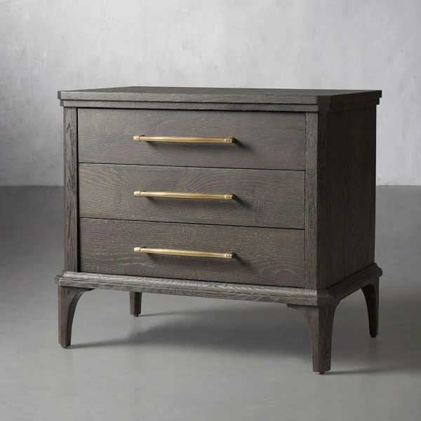 St. Martin Wood Closed Nightstand Oak Bedside table with Soft-Close Drawers - Image 4