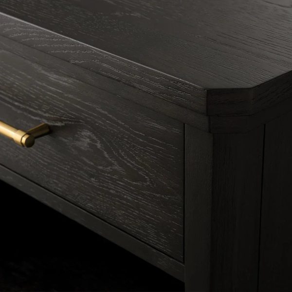 St. Martin Open Oak Nightstand Traditional Bedside table with Soft-Close Drawer - Image 5