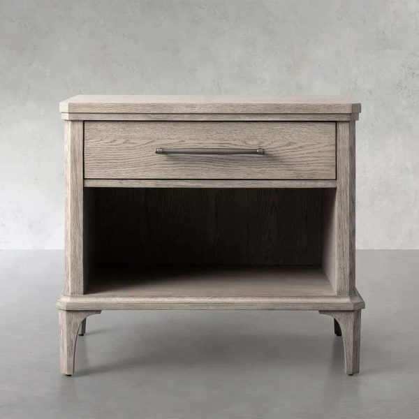 St. Martin Open Oak Nightstand Traditional Bedside table with Soft-Close Drawer - Image 6