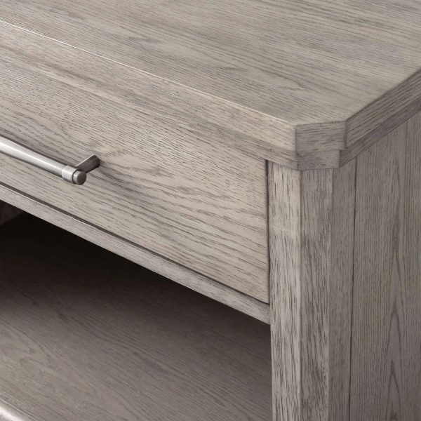 St. Martin Open Oak Nightstand Traditional Bedside table with Soft-Close Drawer - Image 9