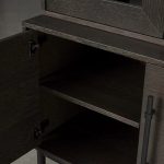 Sullivan Oak Wood Rustic Display Cabinet - Image 4