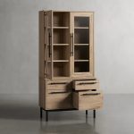 Sullivan Glass-Door Bookcase Wood Display Cabinets with File Drawer Base - Image 2
