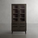 Sullivan Glass-Door Bookcase Wood Display Cabinets with File Drawer Base - Image 5