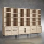 Sullivan Large Modular Bookcase Wood Living Room Tall Cabinet with File Drawers - Image 4
