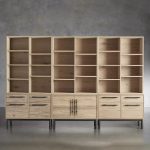 Sullivan Large Modular Bookcase Wood Living Room Tall Cabinet with File Drawers - Image 3