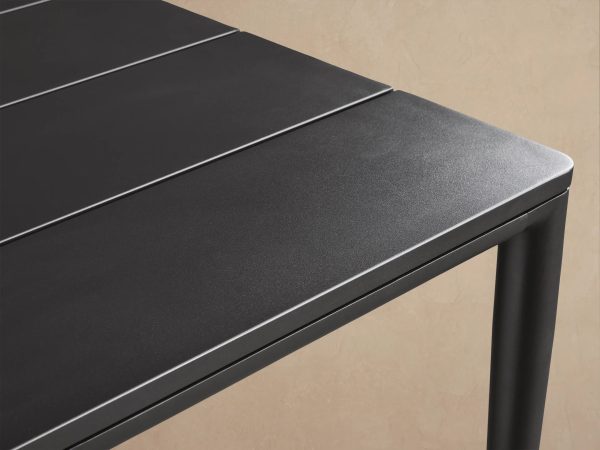 Surrey Outdoor Dining Table Modern Black Rectangular Dining Table - Image 2