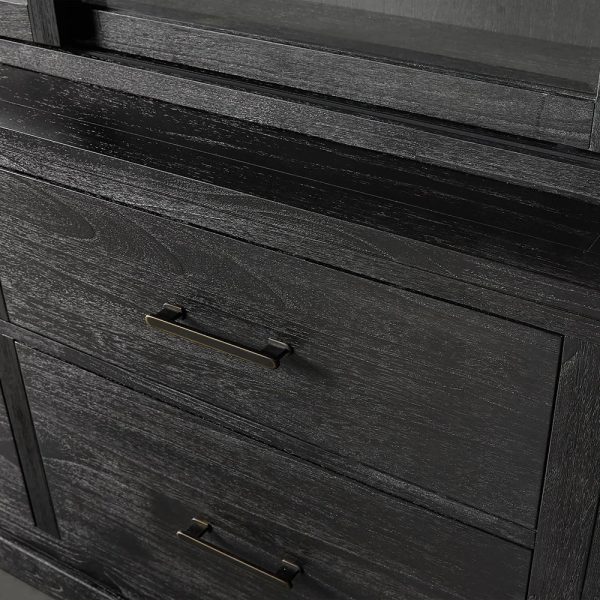 Tremont Large Modular Tall Cabinets Solid Wood  Bookcases with Sliding Glass Doors - Image 4