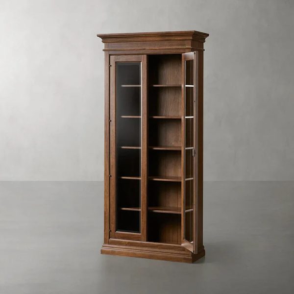 Tuscany Italian Wood Glass Door Display Cabinets With Adjustable Shelves - Image 5