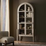 Hattie Wright Mediterranean Glass Door Display Cabinets Wood Living Dining Room Tall Cabinets - Image 15