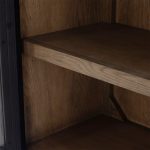Hattie Wright Mediterranean Glass Door Display Cabinets Wood Living Dining Room Tall Cabinets - Image 8