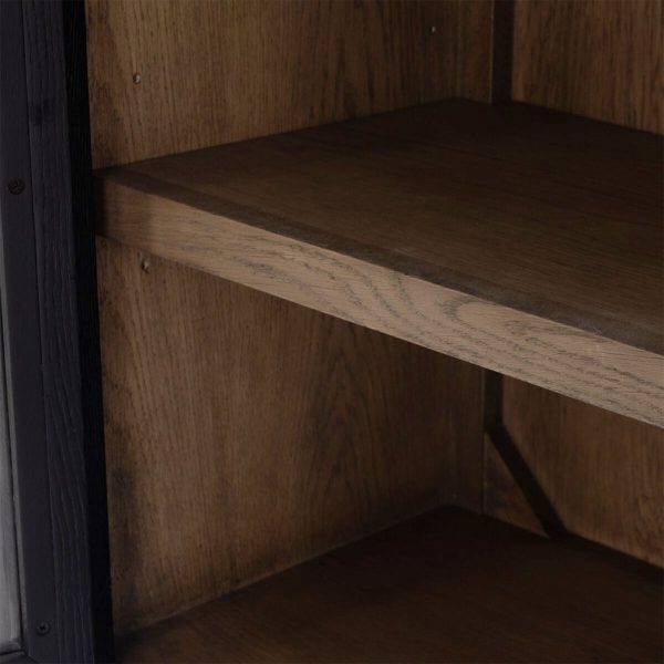 Hattie Wright Mediterranean Glass Door Display Cabinets Wood Living Dining Room Tall Cabinets - Image 8