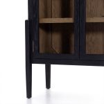 Hattie Wright Mediterranean Glass Door Display Cabinets Wood Living Dining Room Tall Cabinets - Image 10