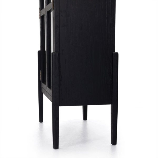 Hattie Wright Mediterranean Glass Door Display Cabinets Wood Living Dining Room Tall Cabinets - Image 12
