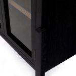 Hattie Wright Mediterranean Glass Door Display Cabinets Wood Living Dining Room Tall Cabinets - Image 11