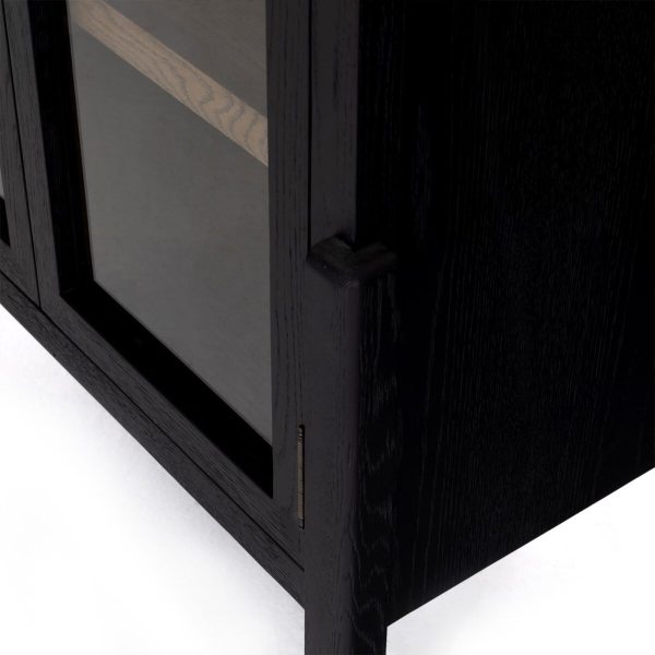 Hattie Wright Mediterranean Glass Door Display Cabinets Wood Living Dining Room Tall Cabinets - Image 11