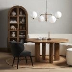 Hattie Wright Mediterranean Glass Door Display Cabinets Wood Living Dining Room Tall Cabinets - Image 3