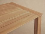 Zoe Natural Teak Outdoor Dining Table Minimalist Slatted Patio Garden Dining Table - Image 2