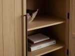Hattie Oak Storage Cabinet Living Room Wood Tall Display Cabinet Bookcase - Image 4