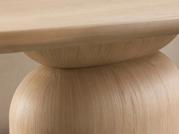 Perth Oval  Dining Table Solid Romanian Oak Hand-Sculpted Modern Style - Image 15