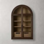 Hattie Medi Century  Style Wall Mounted Storage Cabinet Wood Arched Drawers Cabinet - Image 4