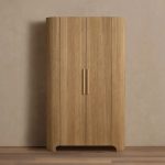 Astor Reeded Oak Tall Cabinet Living Room Bedroom Wood Storage Cabinet