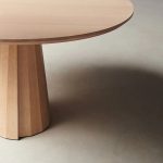 Brank Wood Oval Dining Table With Faceted Cone Base - Image 4