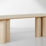 Rinde Rectangular Ash Wood Dining Table with Columnar Legs - Image 2