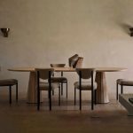 Brank Wood Oval Dining Table With Faceted Cone Base - Image 2