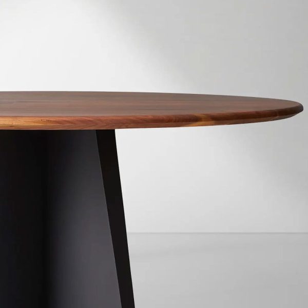 Modern Simplicity Jacob Round Dining Tablewith Vertex Solid Iron Base - Image 3