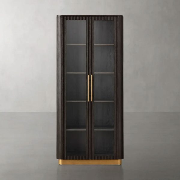 Finnley Glass Door Solid Wood Display Cabinet - Image 6