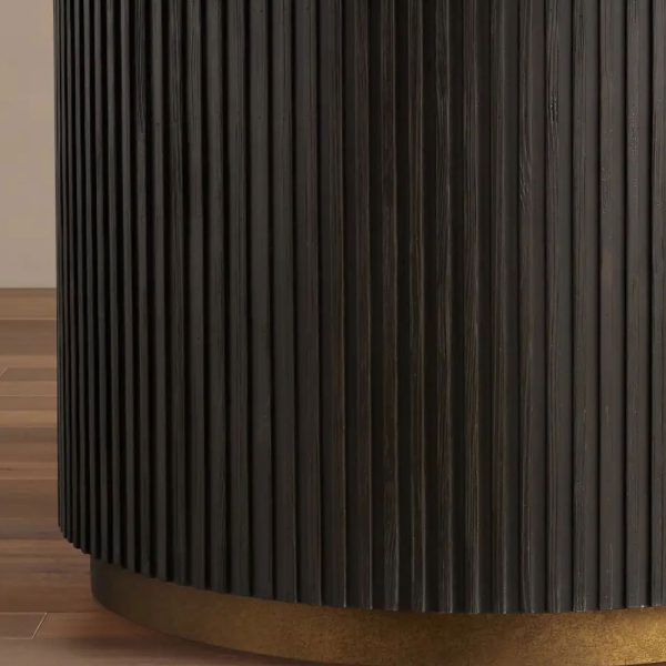 Finnley Round Marble Stone Top With Wood Plinth Bases - Image 3