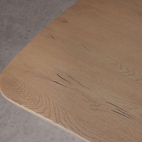 Theo Curved Oak Wood Dining Table with Sculptural Base - Image 5