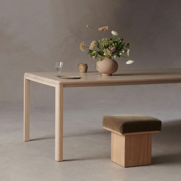 Ford Ash Wood Rectangle Dining Table Modern Rural Parsons Style - Image 3
