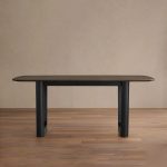 Saint Germain Wood Rectangle Dining Table with Solid Oak Top Rennes Base