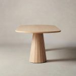 Brank Wood Oval Dining Table With Faceted Cone Base - Image 3