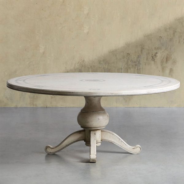Girardi Margherita Bell'Arte Round Wood Dining Table Antique Vintage Distressed Furniture - Image 7