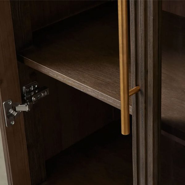 Finnley Glass Door Solid Wood Display Cabinet - Image 4