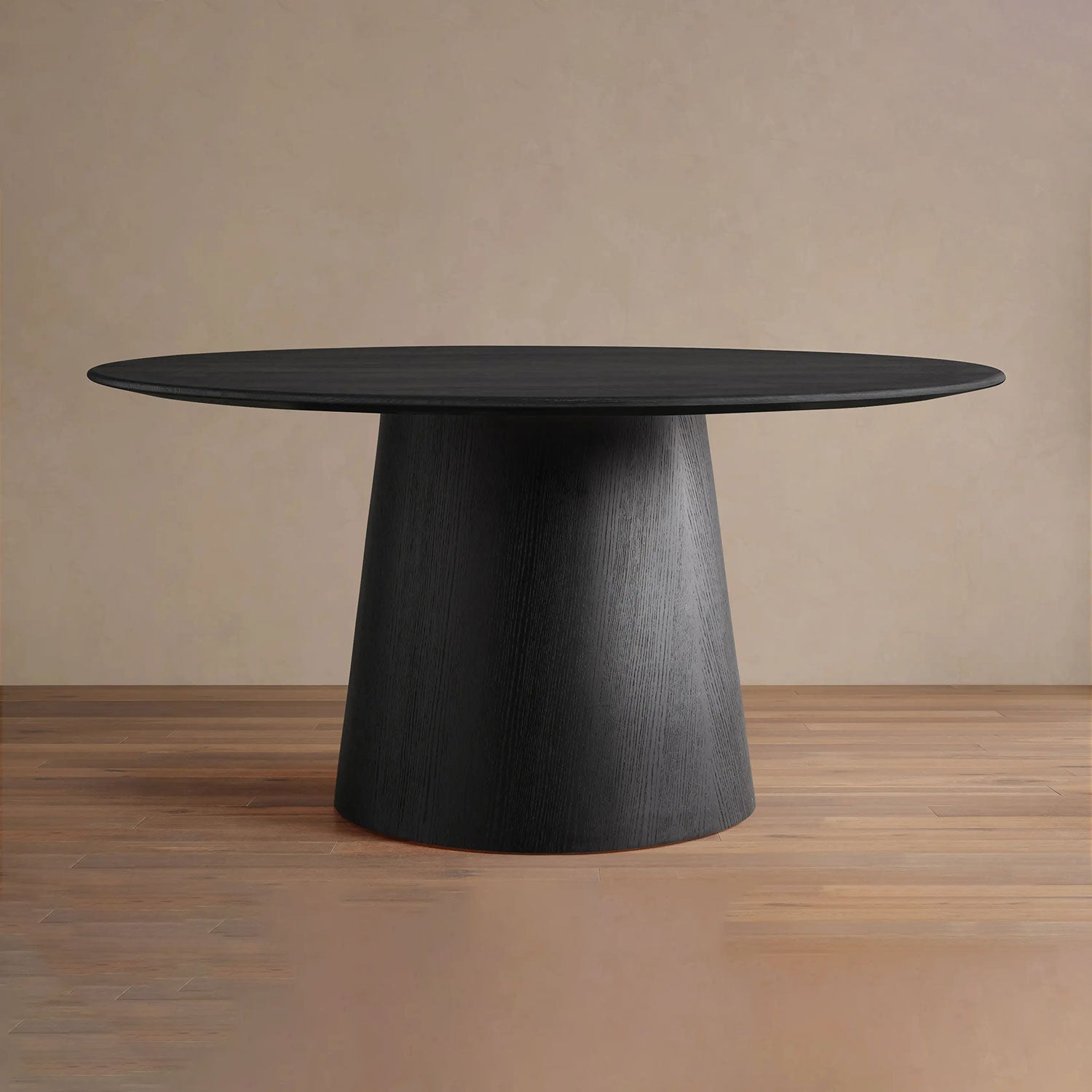 ascsacas21rasc1.jpg Saint Germain Round Wood Dining Table with Solid Oak Top Natural Wood Toulouse Base - Image 1
