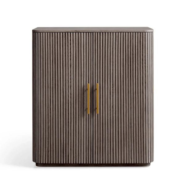 Finnley Wood Bar Cabinet with Metal Base - Image 6