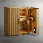 Finnley Wood Bar Cabinet with Metal Base - Image 2