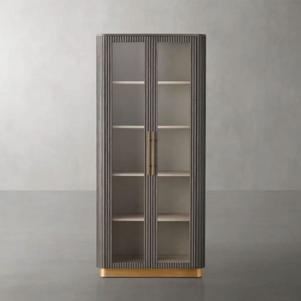 Finnley Glass Door Solid Wood Display Cabinet - Image 7