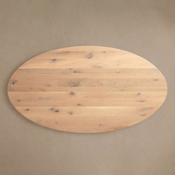 Jacob Oval White Oak Tabletop Dining Table with Vertex Iron Base - Image 6