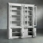 Athens Modular Display Cabinet Neoclassical Curio Bookcase with Glass Doors - Image 2