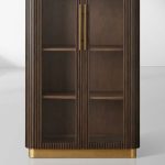 Finnley Glass Door Solid Wood Display Cabinet - Image 3