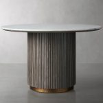 Finnley Round Marble Stone Top With Wood Plinth Bases - Image 13