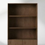 Felton Solid Oak Bookcase Cabinet With Removable Shelves - Image 3